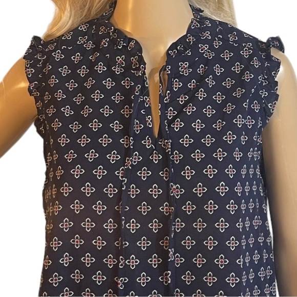 PAPERMOON Blue Floral Print Sleeveless Top - Picture 3 of 11